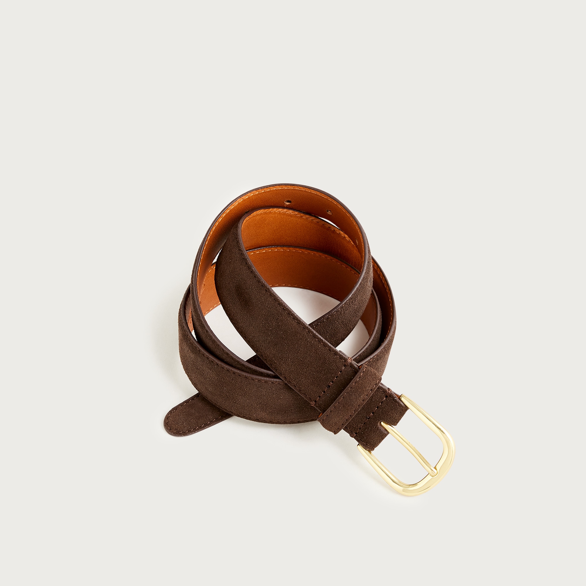 Italian Suede And Leather Round-buckle Dress Belt For Men | J.Crew