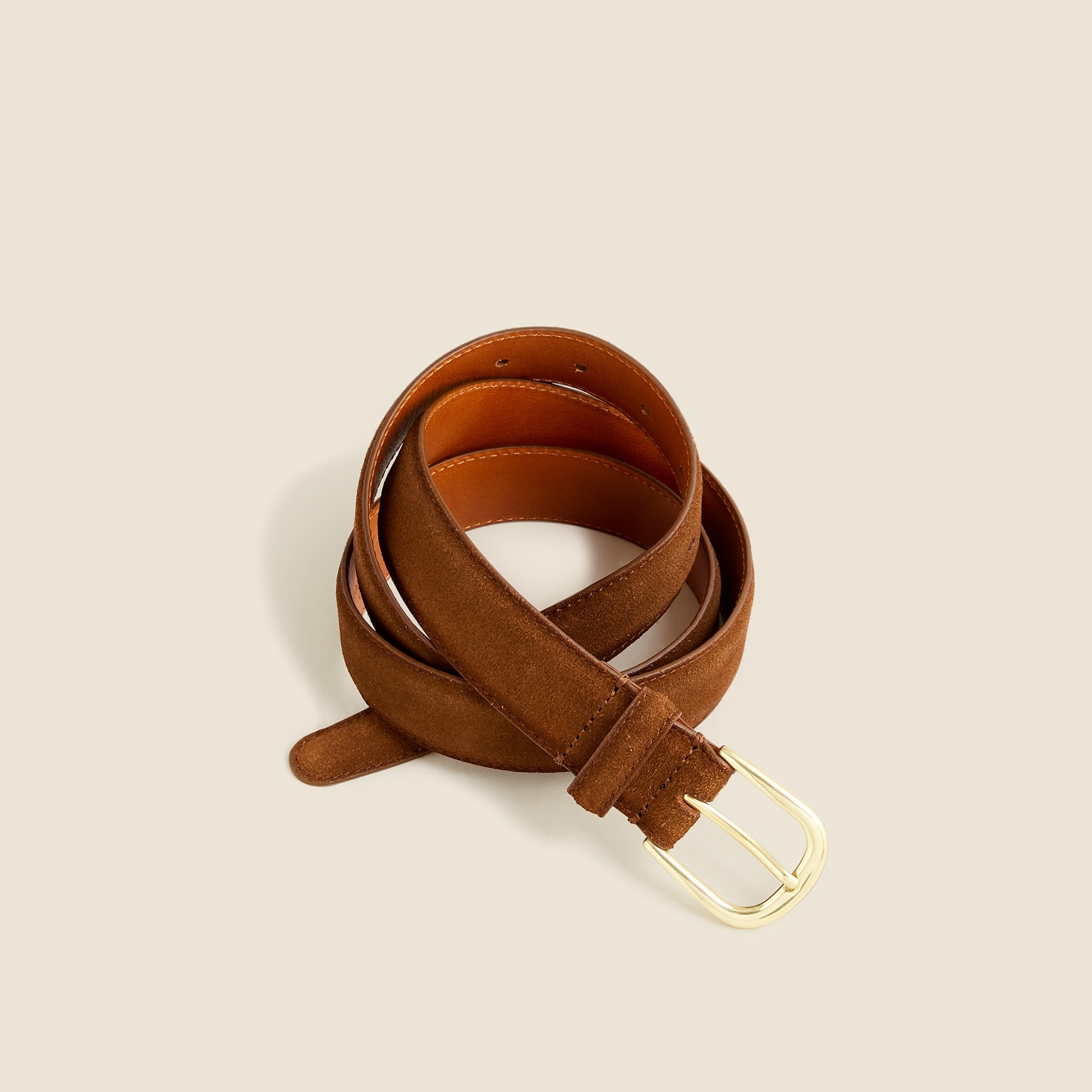 J.Crew: Italian Suede And Leather Round-buckle Dress Belt For Men