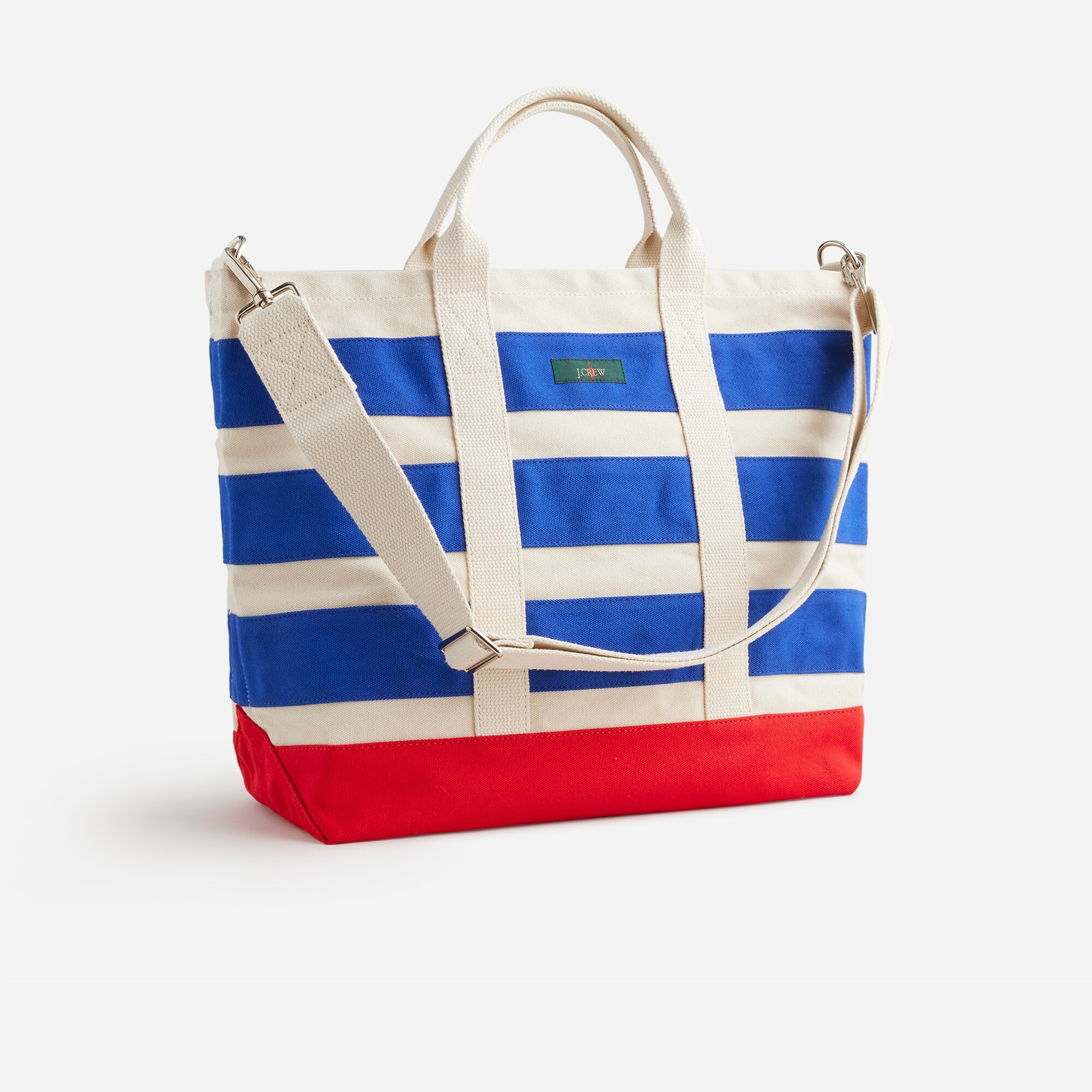 Limited-edition large canvas tote with webbing strap