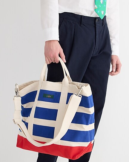 mens Limited-edition large canvas tote with webbing strap