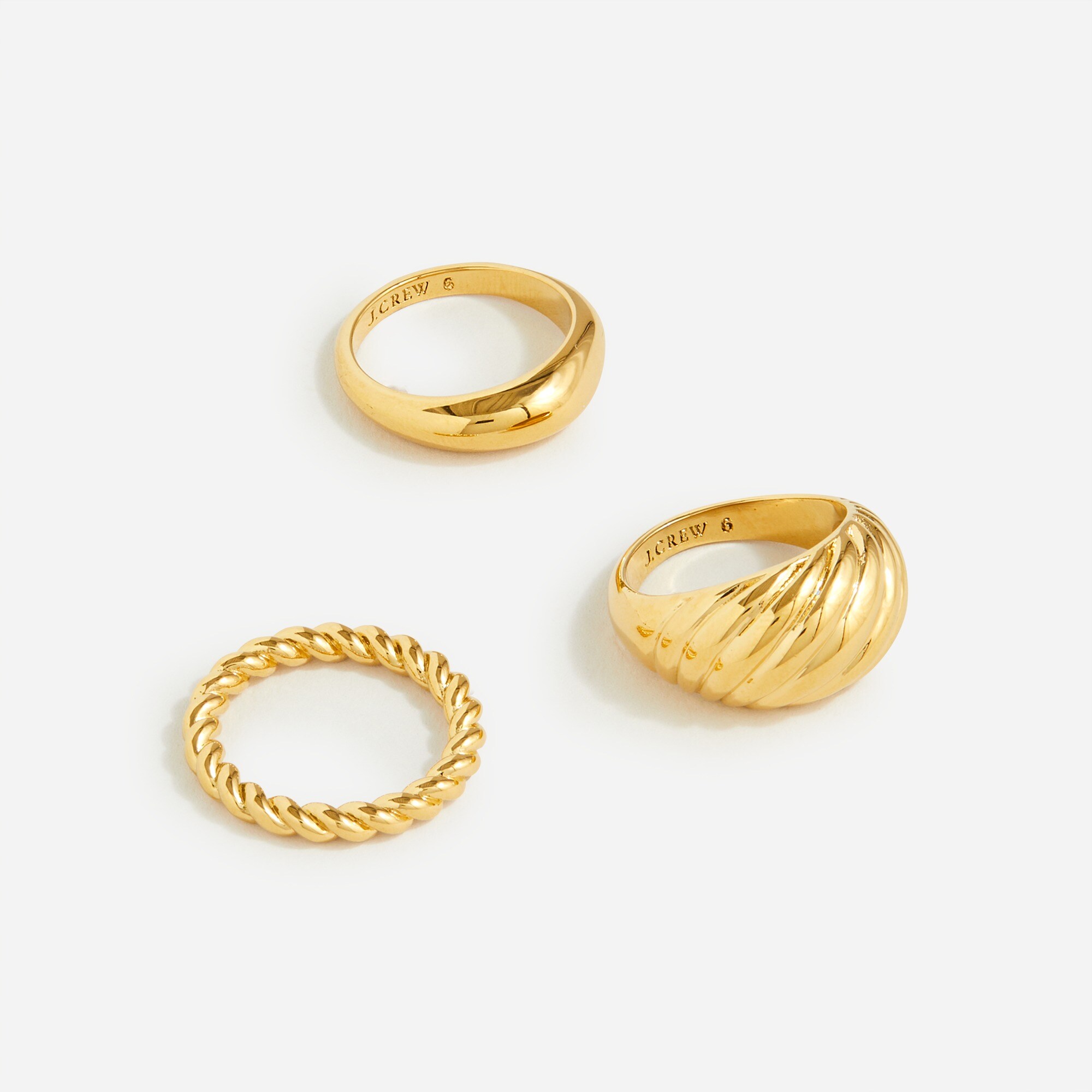 J.Crew: Sculptural Gold Rings Set-of-three For Women