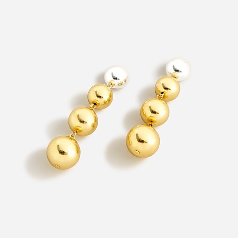 womens Metallic ball drop earrings
