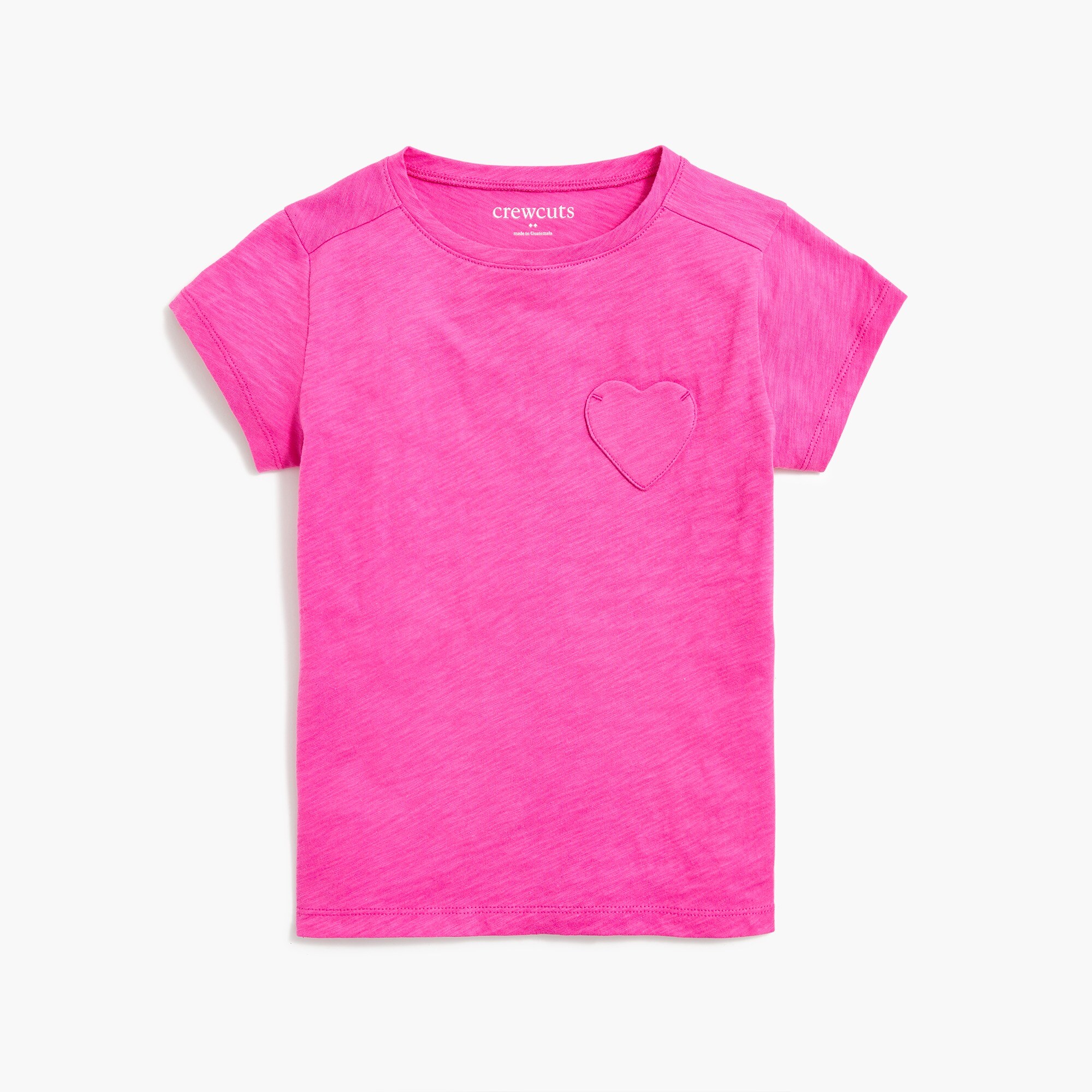 factory: girls&apos; heart-pocket tee for girls, right side, view zoomed