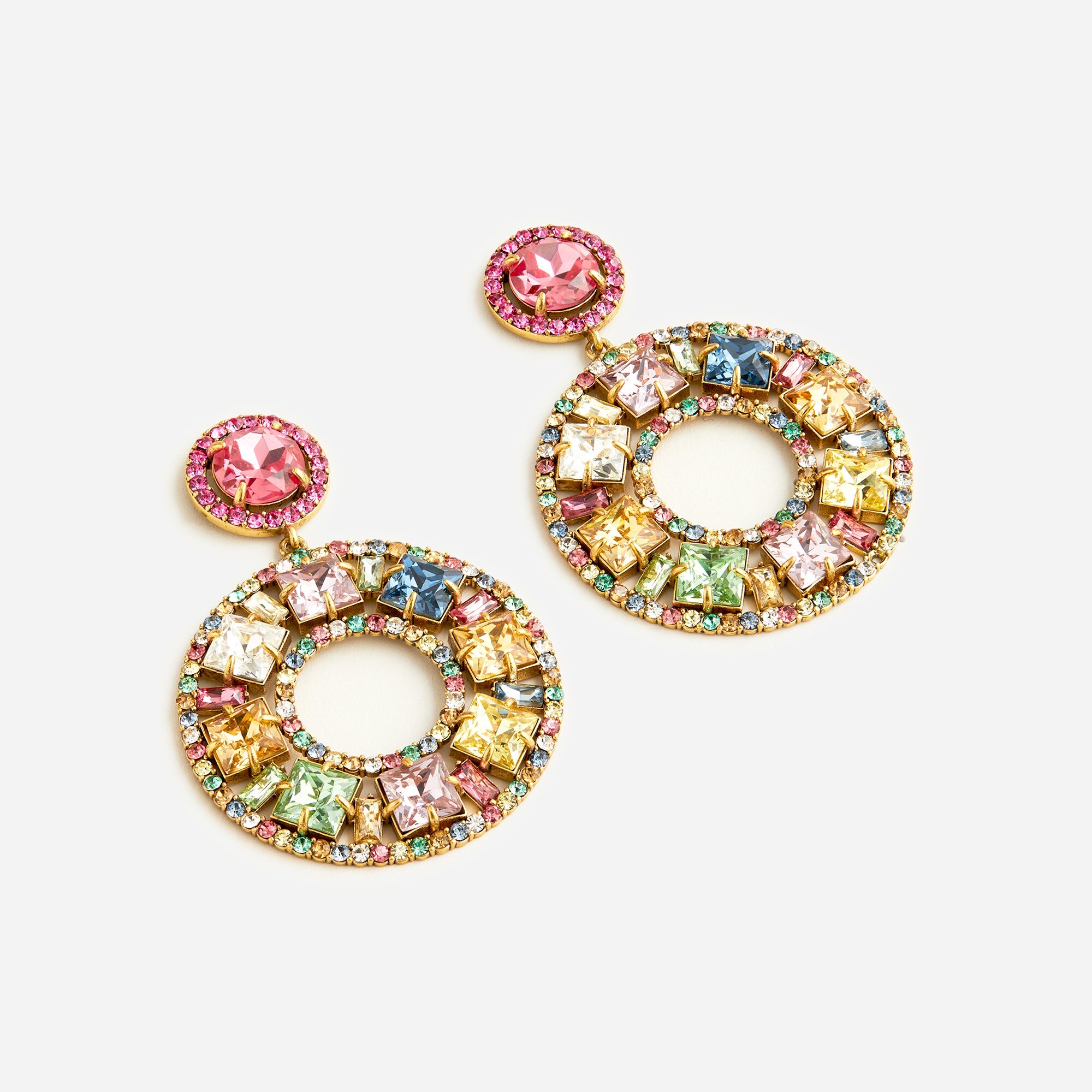  Rainbow crystal cocktail earrings
