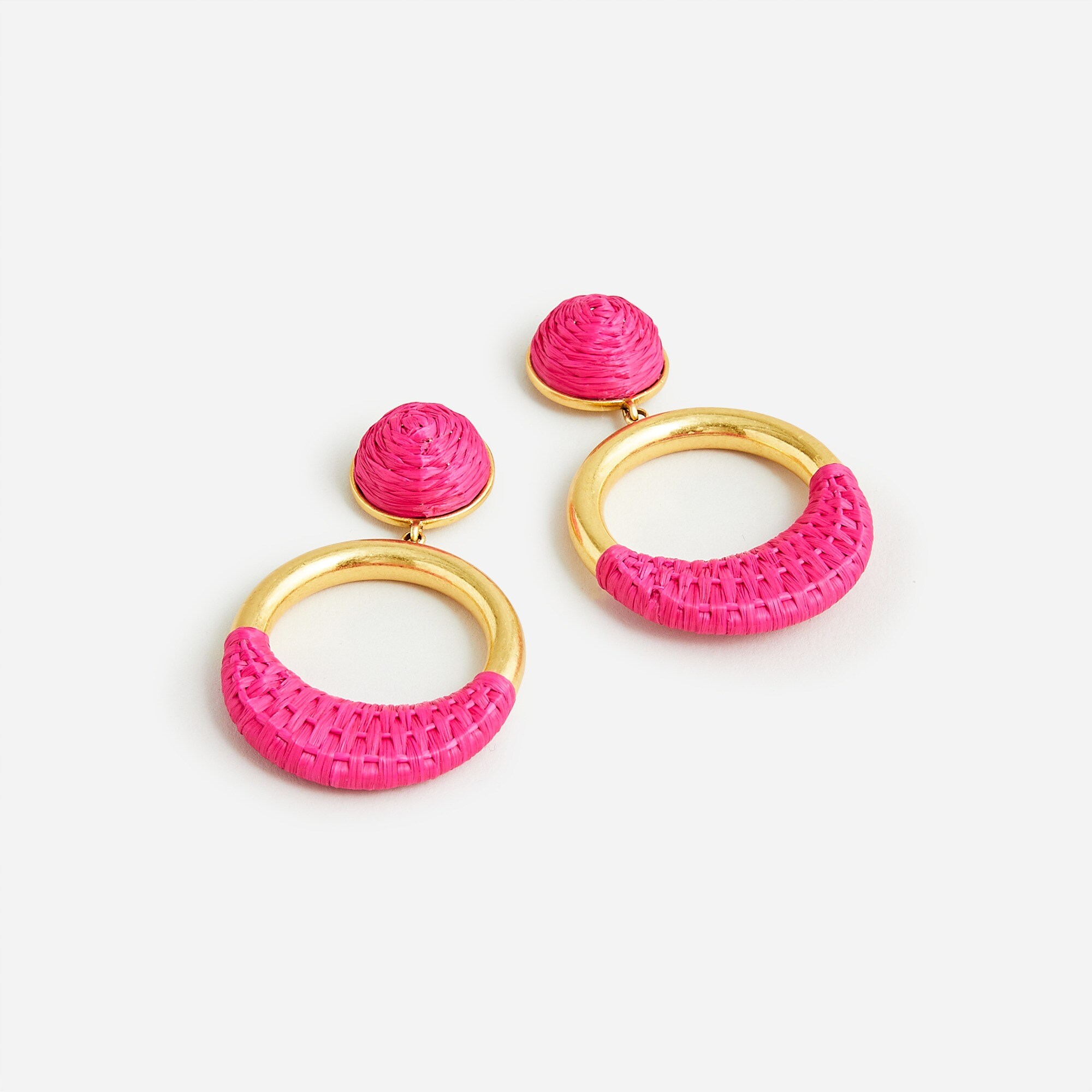 womens Raffia-wrapped hoop earrings