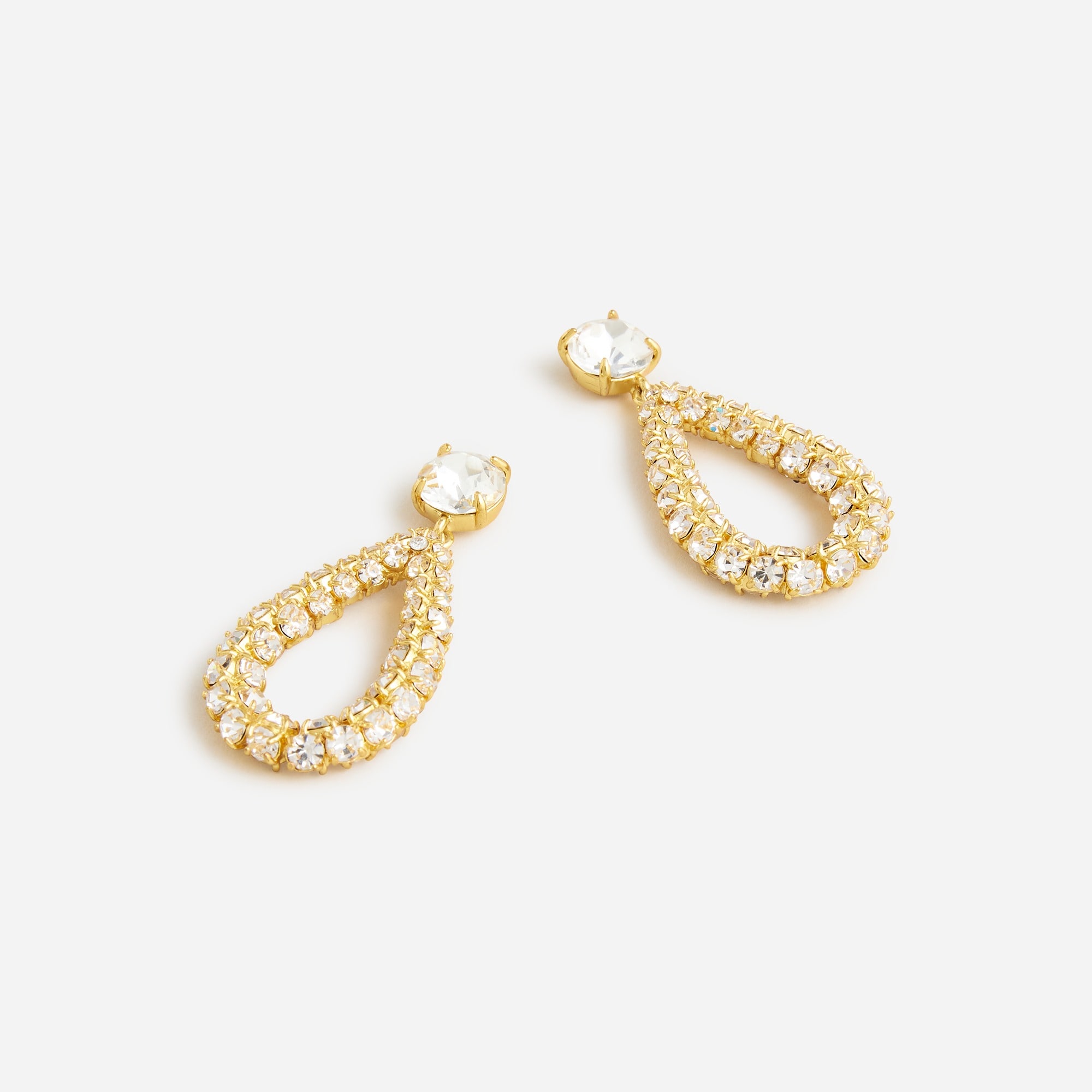 Faceted Crystal Teardrop Earrings For Women | J.Crew
