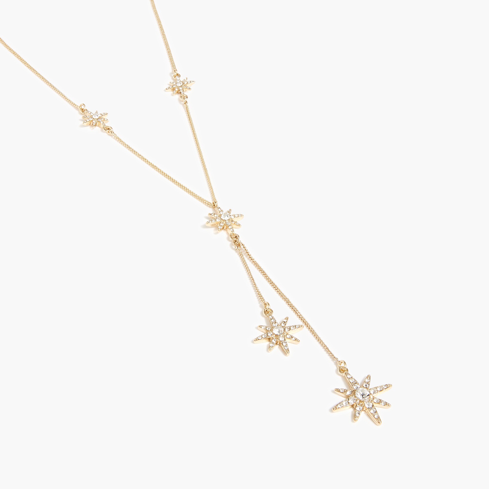 womens Crystal star lariat necklace