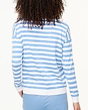 Striped crewneck sweater with drop shoulder