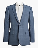 Plaid slim-fit suit jacket in linen