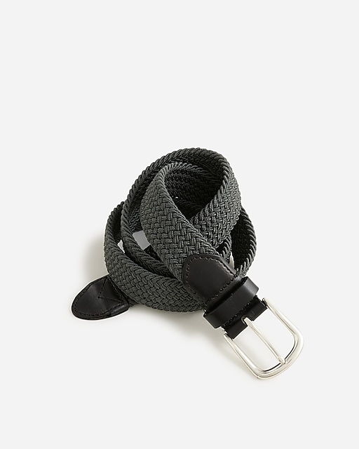 mens Woven elastic belt with round buckle