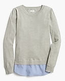Woven sweater with split hem
