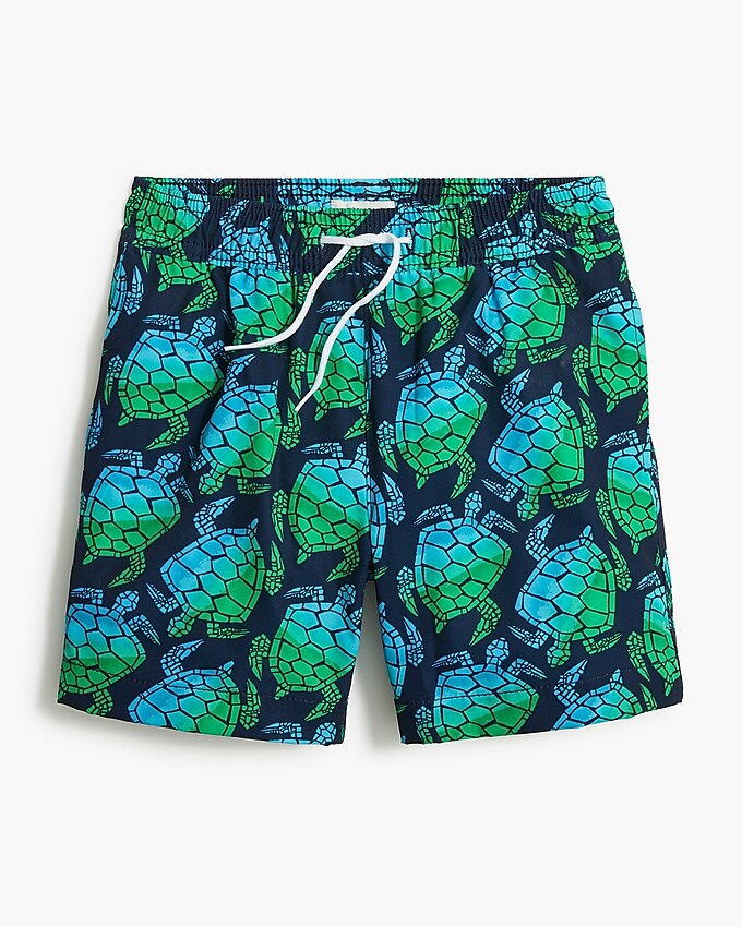 factory: boys&apos; turtle-print swim trunk for boys, right side, view zoomed