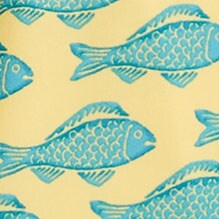Boys&apos; fish-print swim trunk FIREFLY YELLOW MERIDIAN factory: boys&apos; fish-print swim trunk for boys