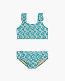 Girls&apos; printed ruffle-strap swimsuit set