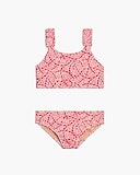 Girls&apos; floral ruffle-strap swimsuit set