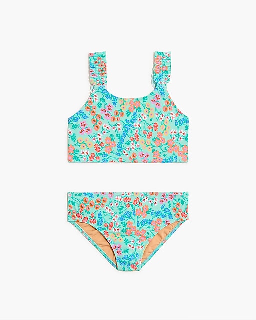 girls Girls&apos; ruffle-strap swimsuit set