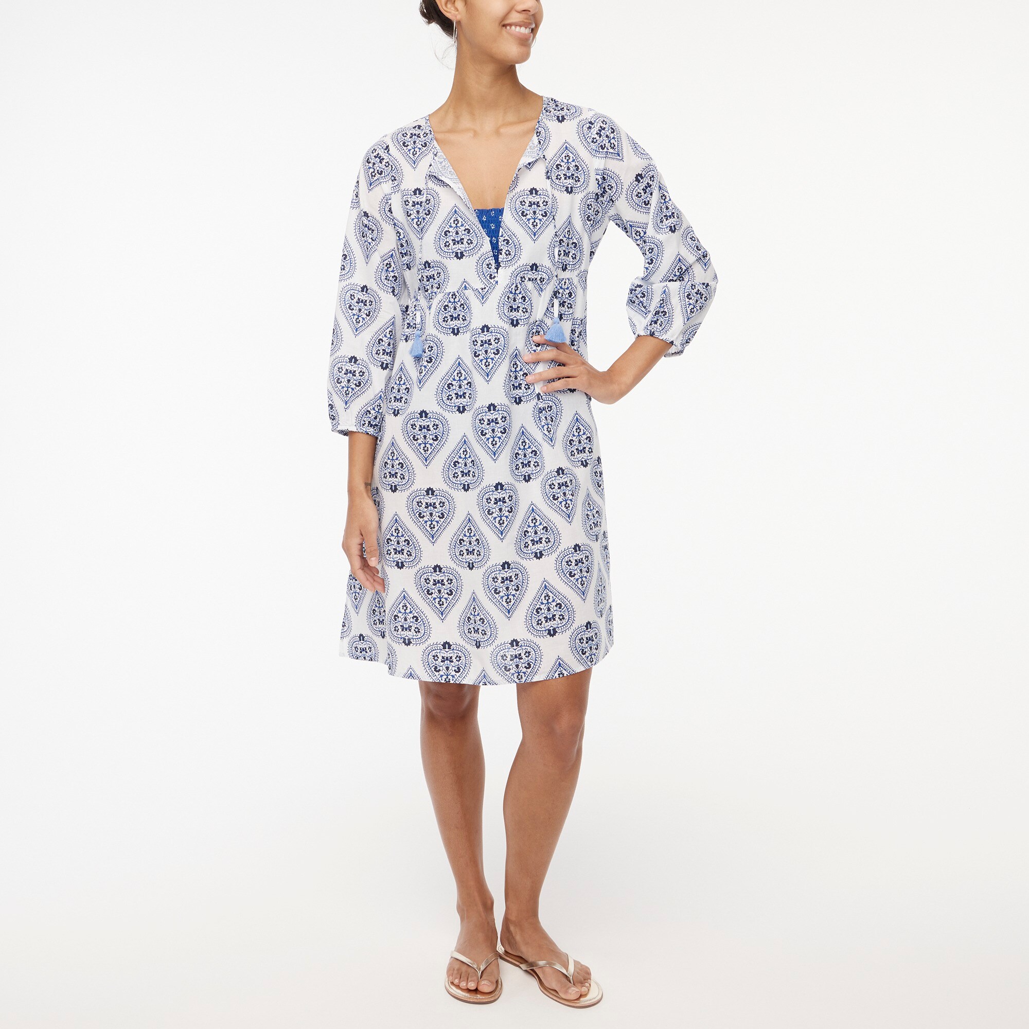 Long-sleeve tunic cover-up