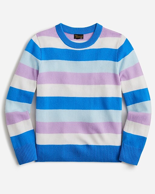girls Kids&apos; cashmere crewneck sweater in stripe