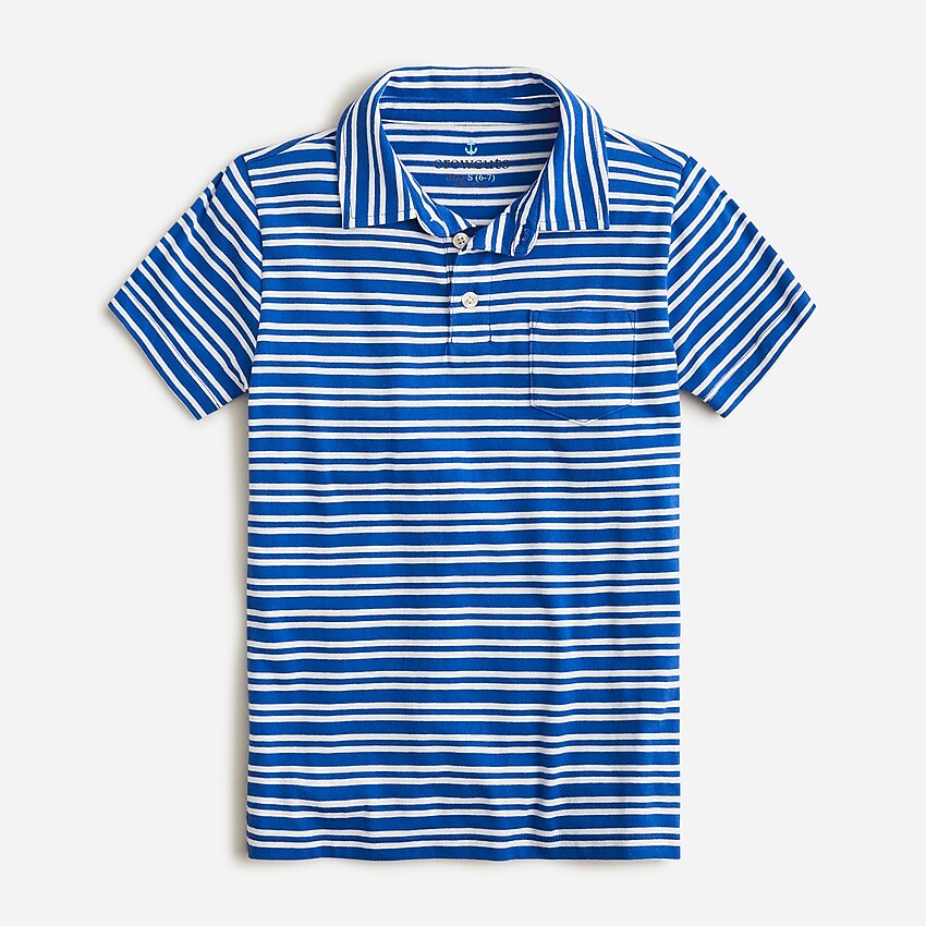 j.crew: boys&apos; short-sleeve polo shirt in stripe for boys, right side, view zoomed