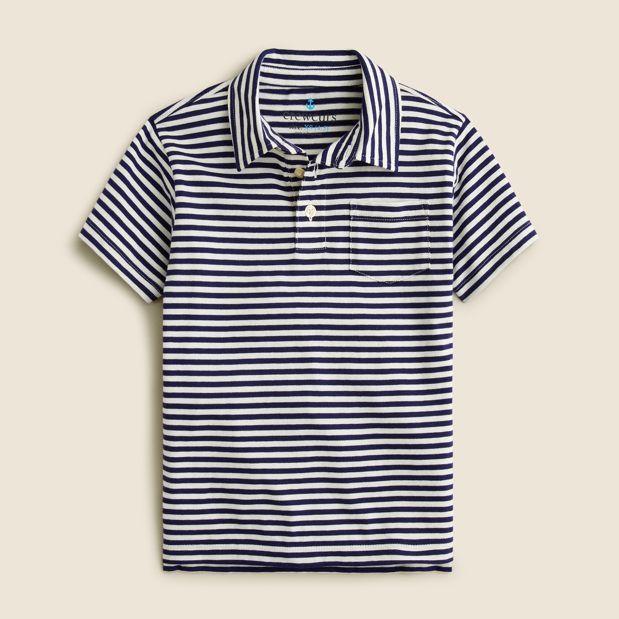Kids' short-sleeve polo shirt in stripe