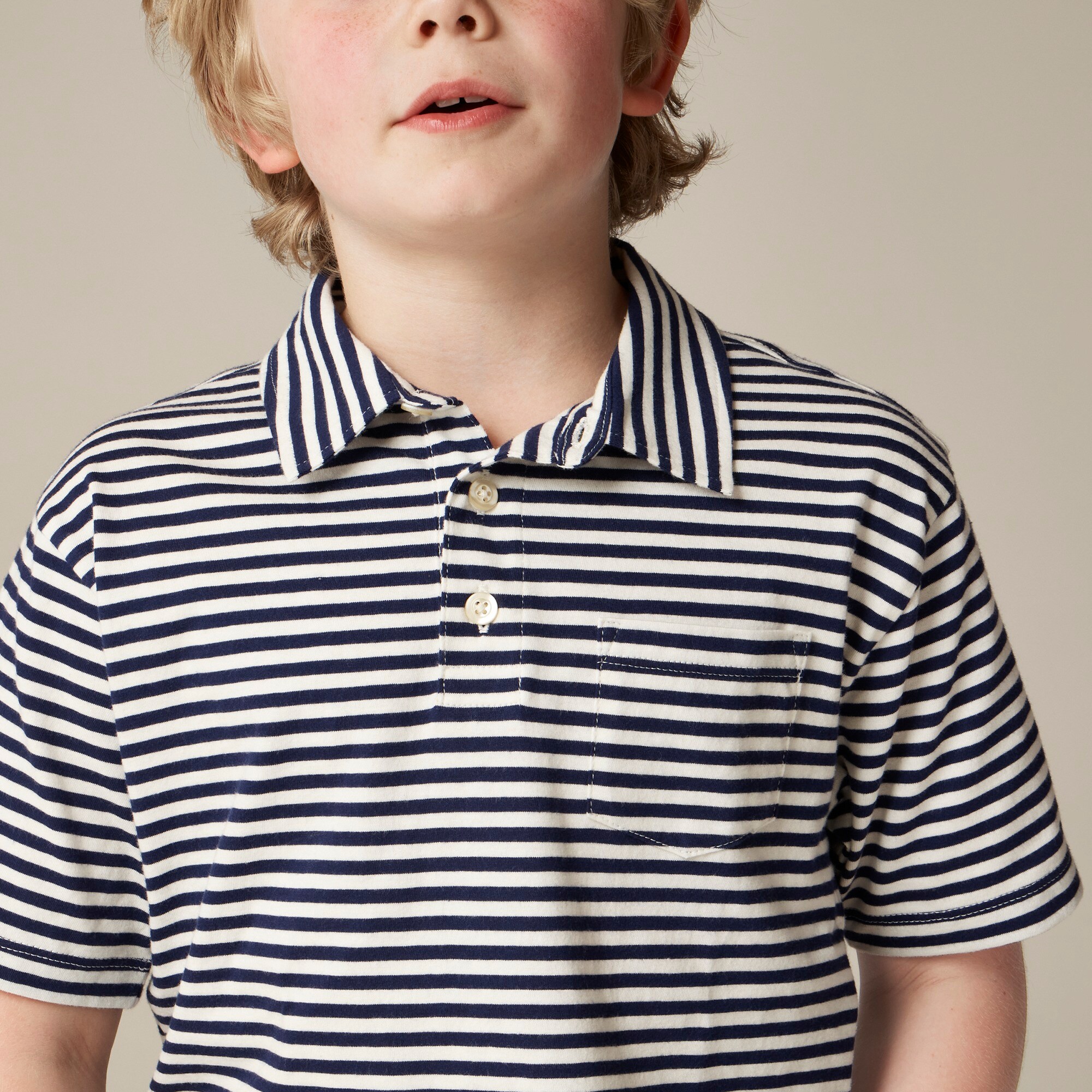Kids' short-sleeve polo shirt in stripe