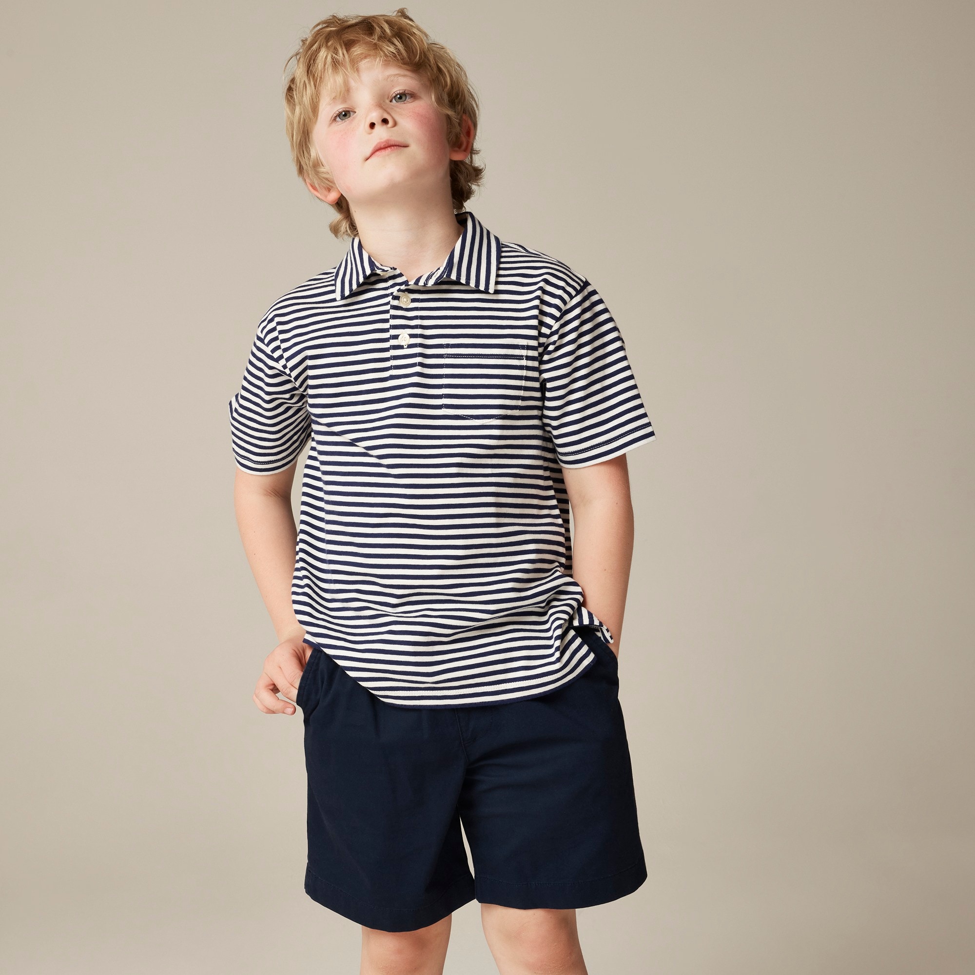 j.crew: kids' short-sleeve polo shirt in stripe for boys