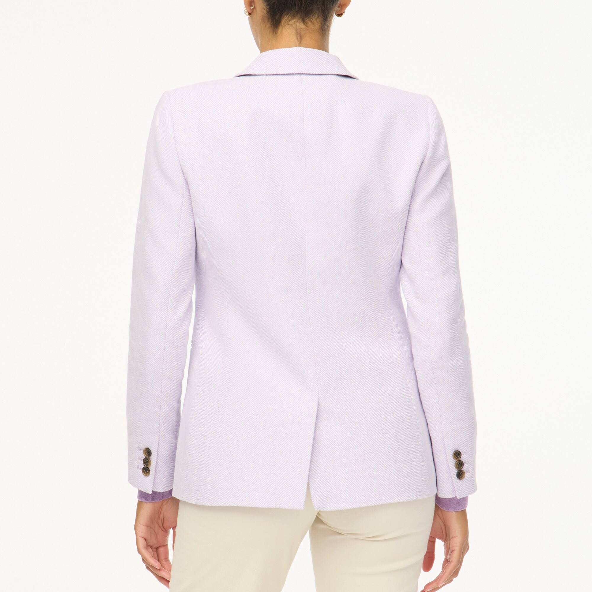 Herringbone one-button blazer