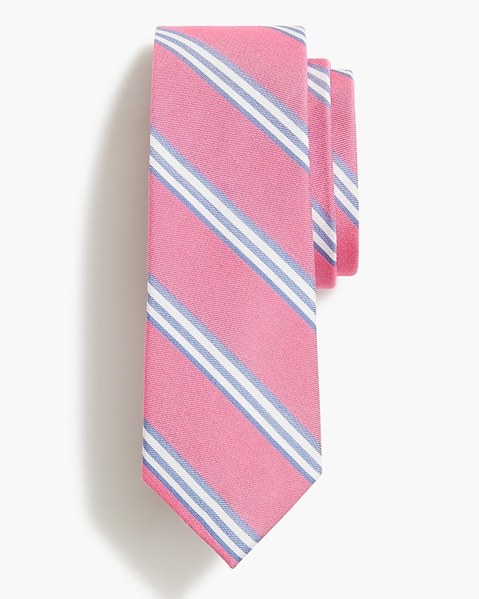 factory: striped tie for men, right side, view zoomed