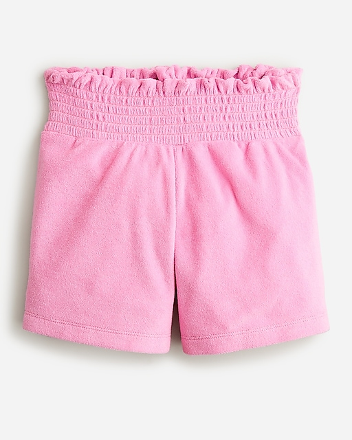 girls Girls' smocked-waist short in towel terry