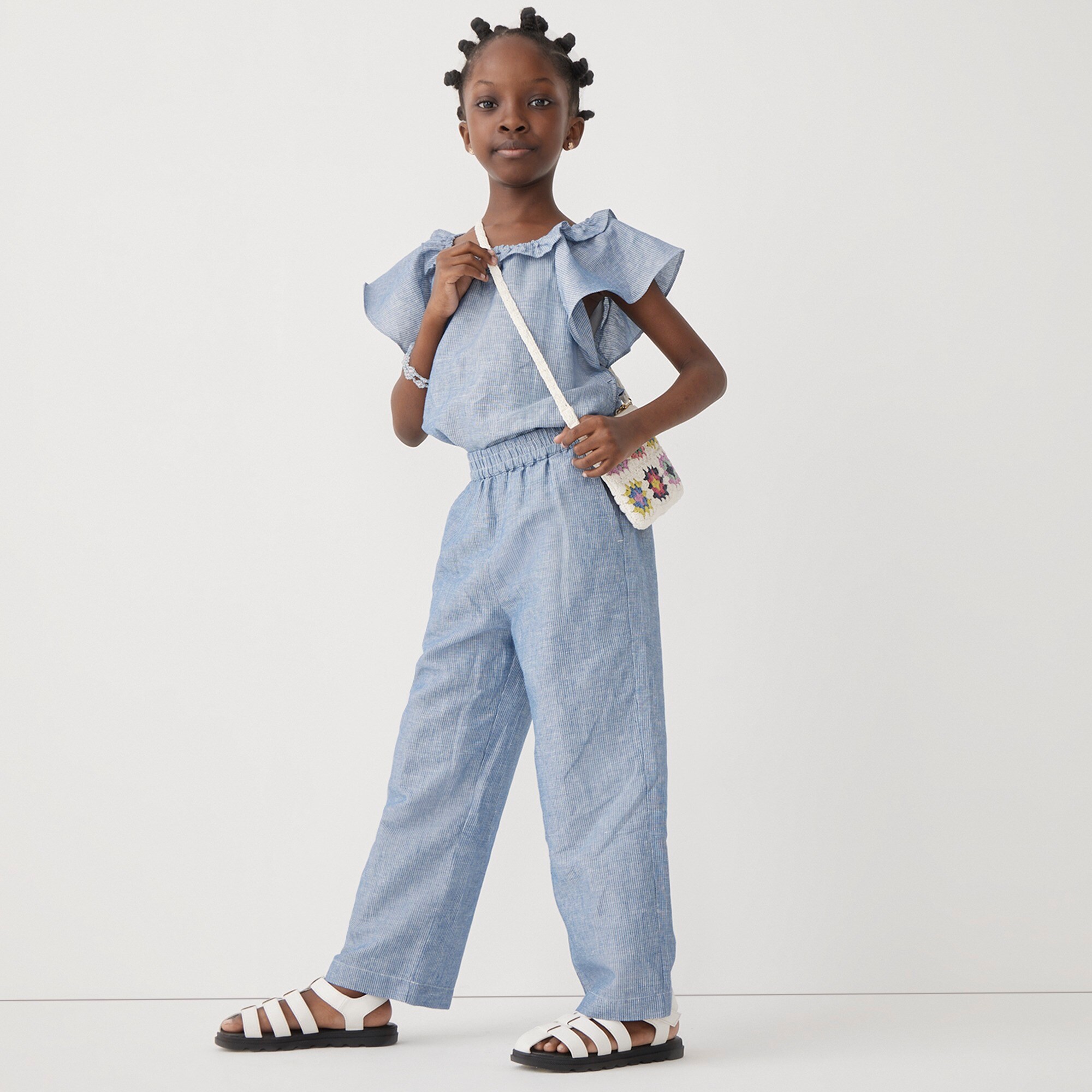 girls Girls&apos; flared linen trouser