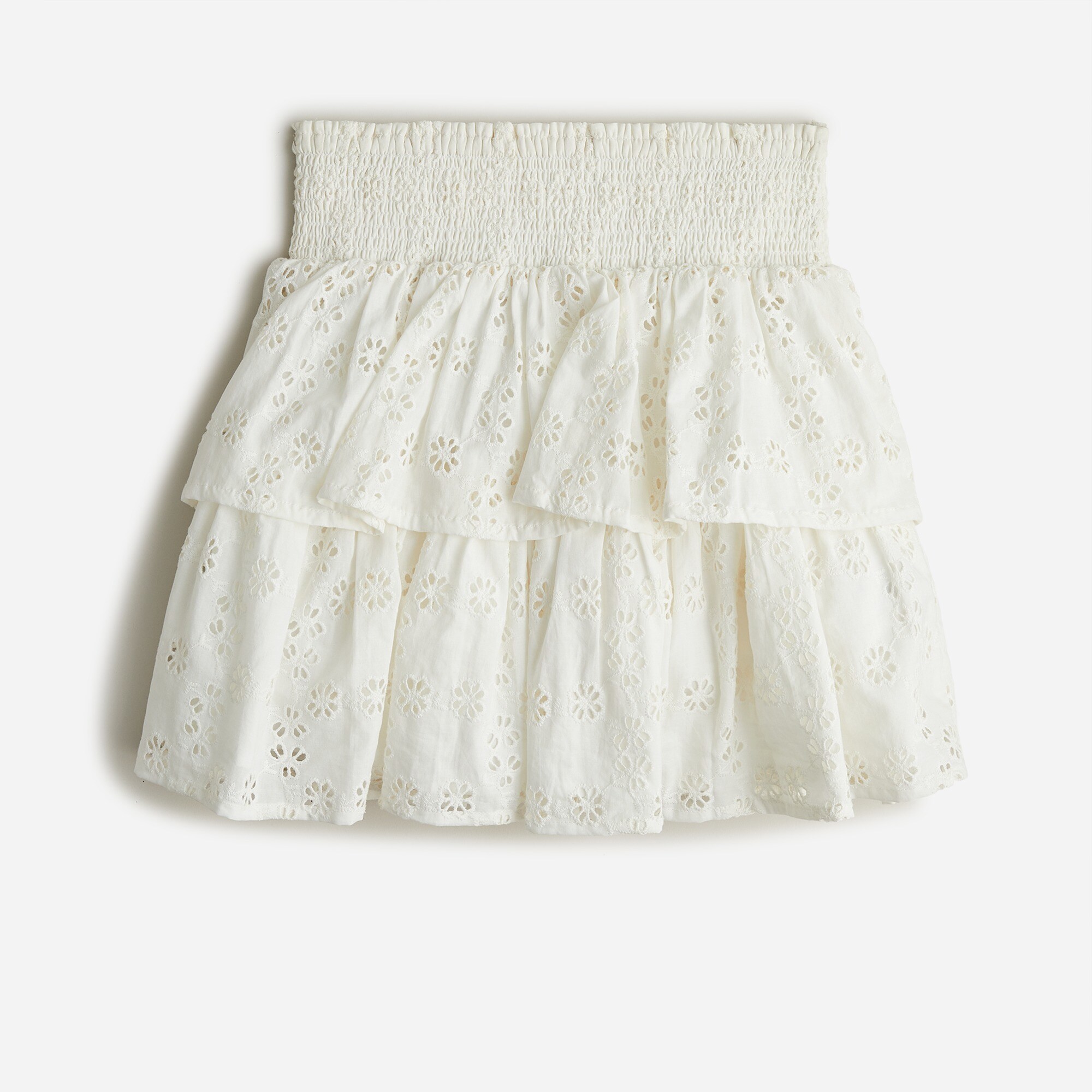 girls Girls&apos; smocked skirt in eyelet