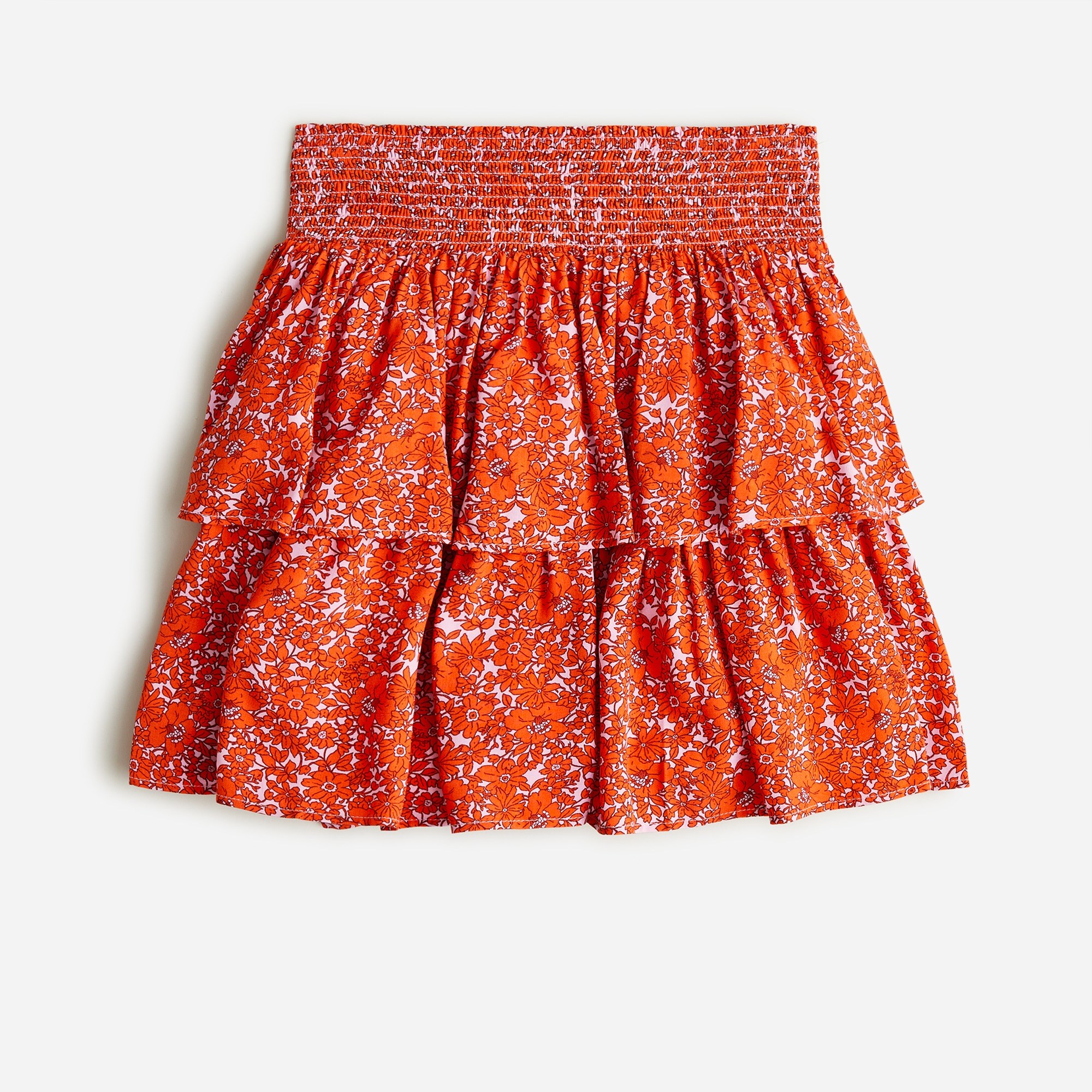 girls Girls&apos; smocked tiered skirt in floral