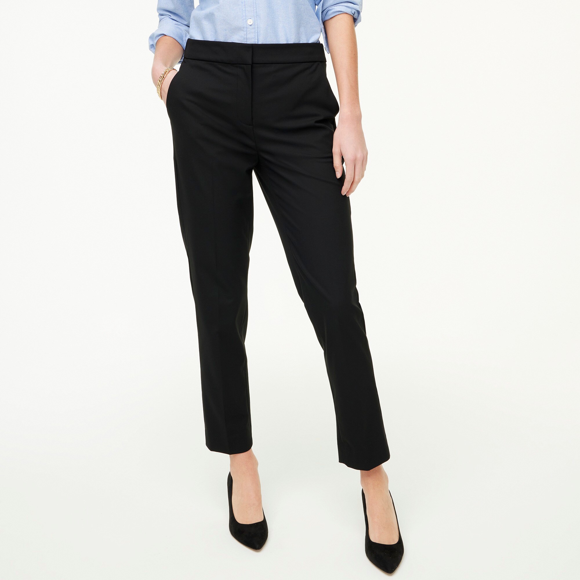 factory: elastic-back straight pant for women, right side, view zoomed