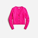Cashmere cropped cable-knit V-neck cardigan sweater