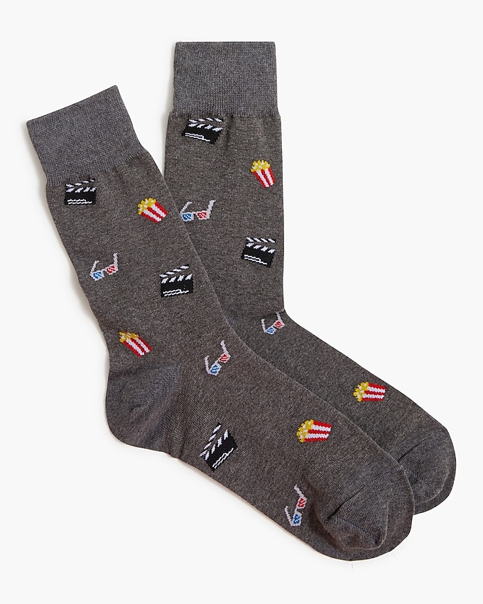 factory: movie theater socks for men, right side, view zoomed