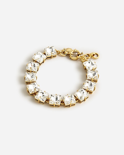 womens Square-shaped crystal tennis bracelet
