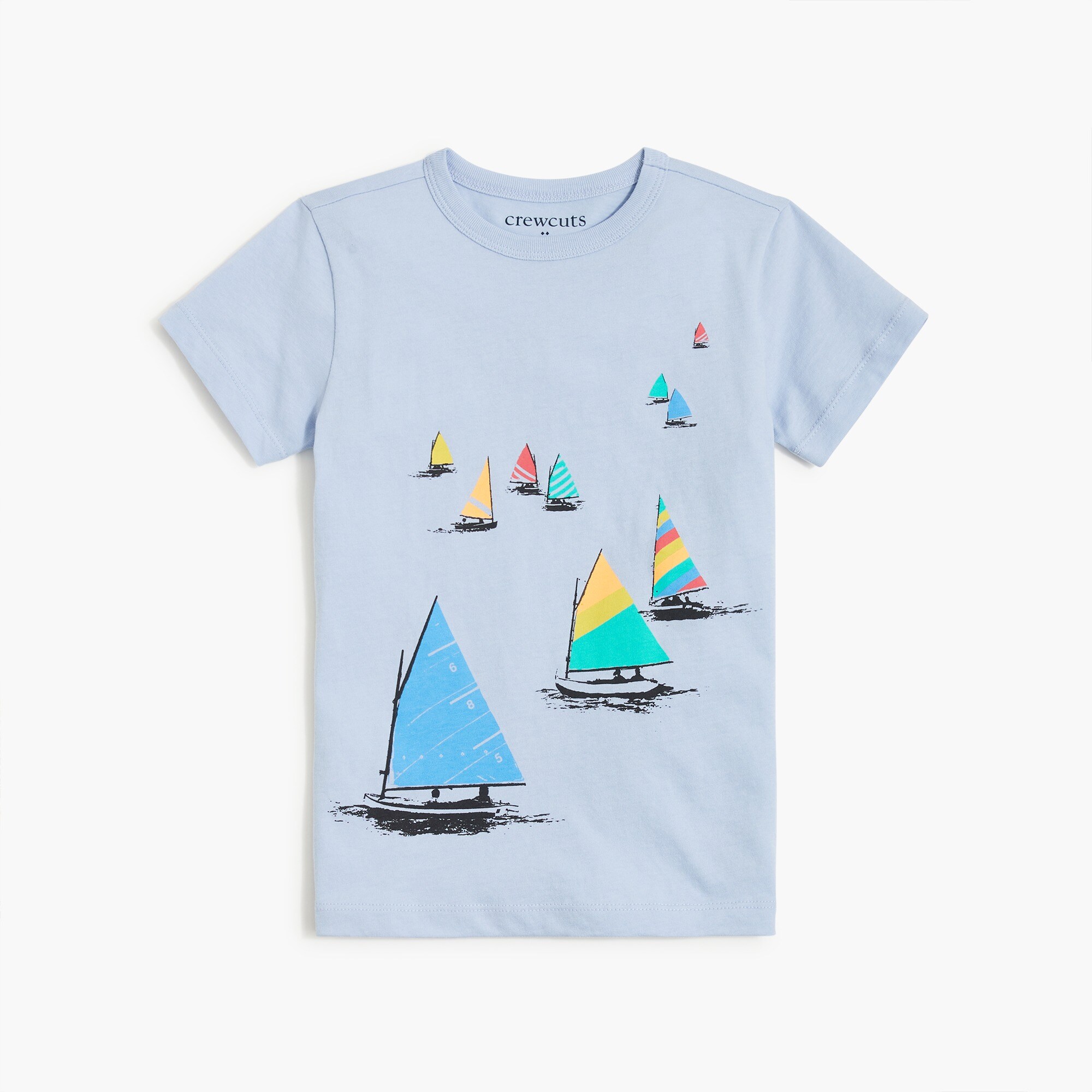 factory: boys&apos; sailboat graphic tee for boys, right side, view zoomed