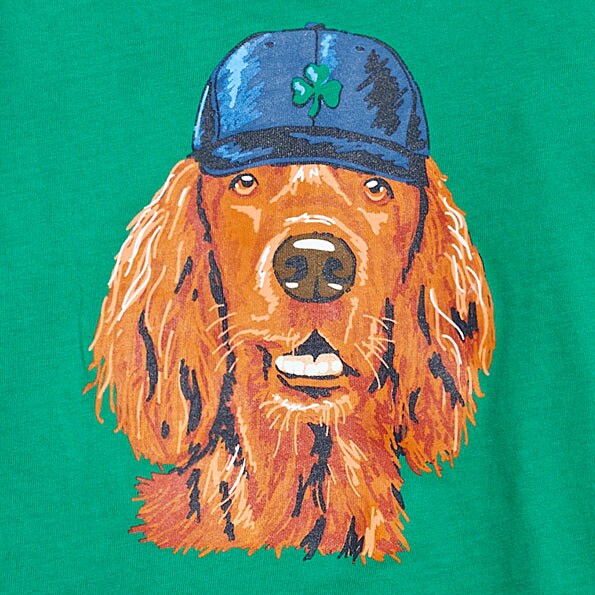 Boys&apos; dog with hat graphic tee DEEP EMERALD factory: boys&apos; dog with hat graphic tee for boys