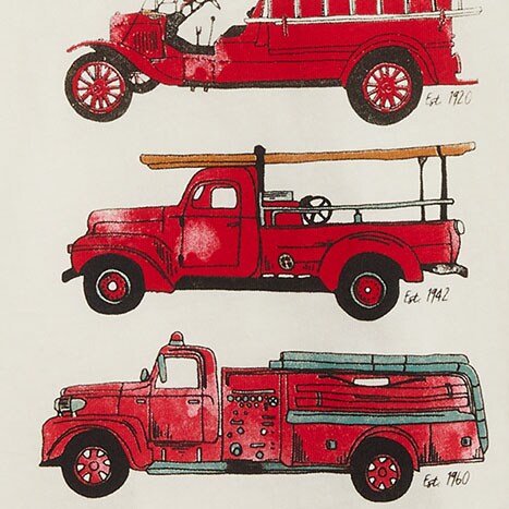 Boys&apos; fire truck graphic tee MARINE SALT factory: boys&apos; fire truck graphic tee for boys