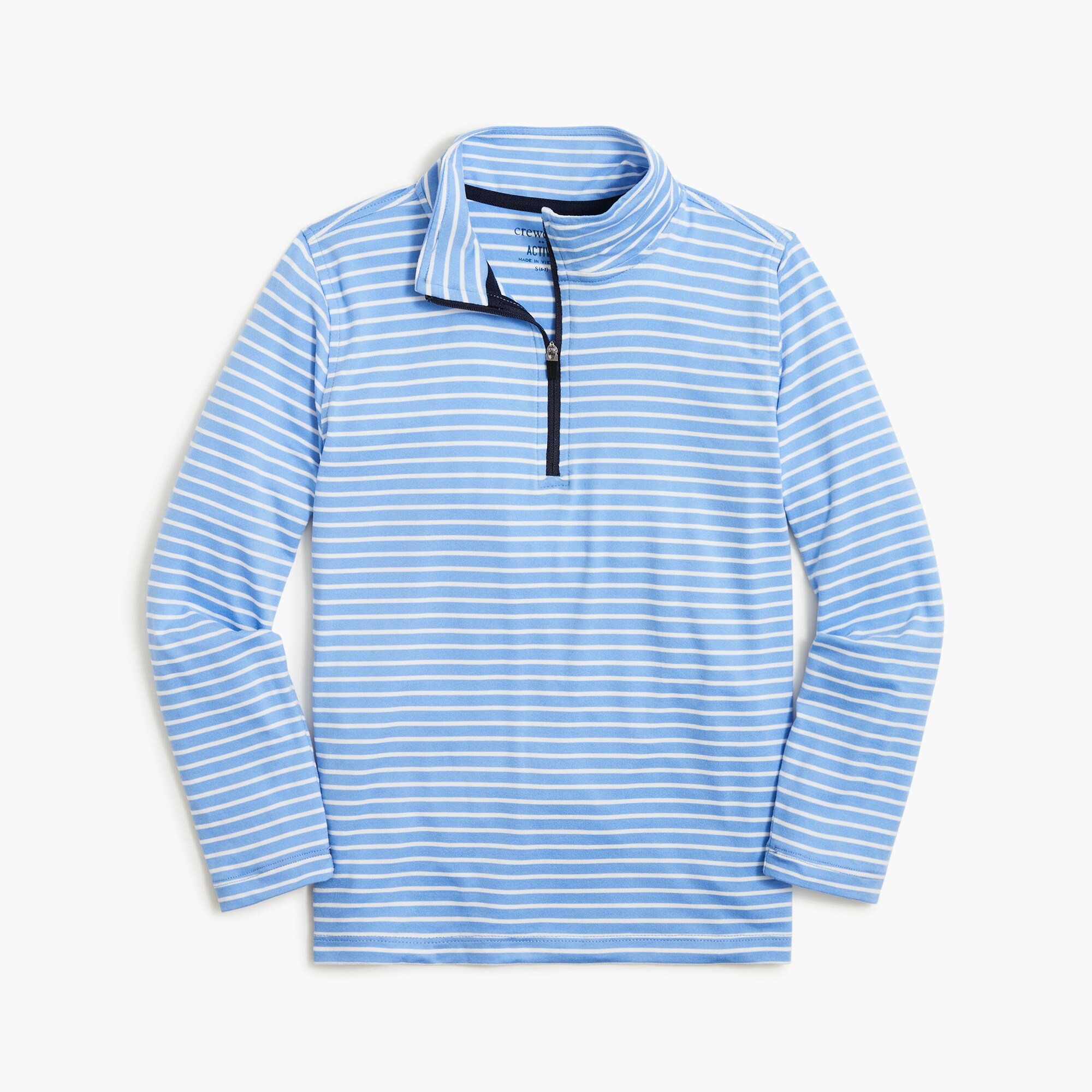 Boys' striped performance half-zip