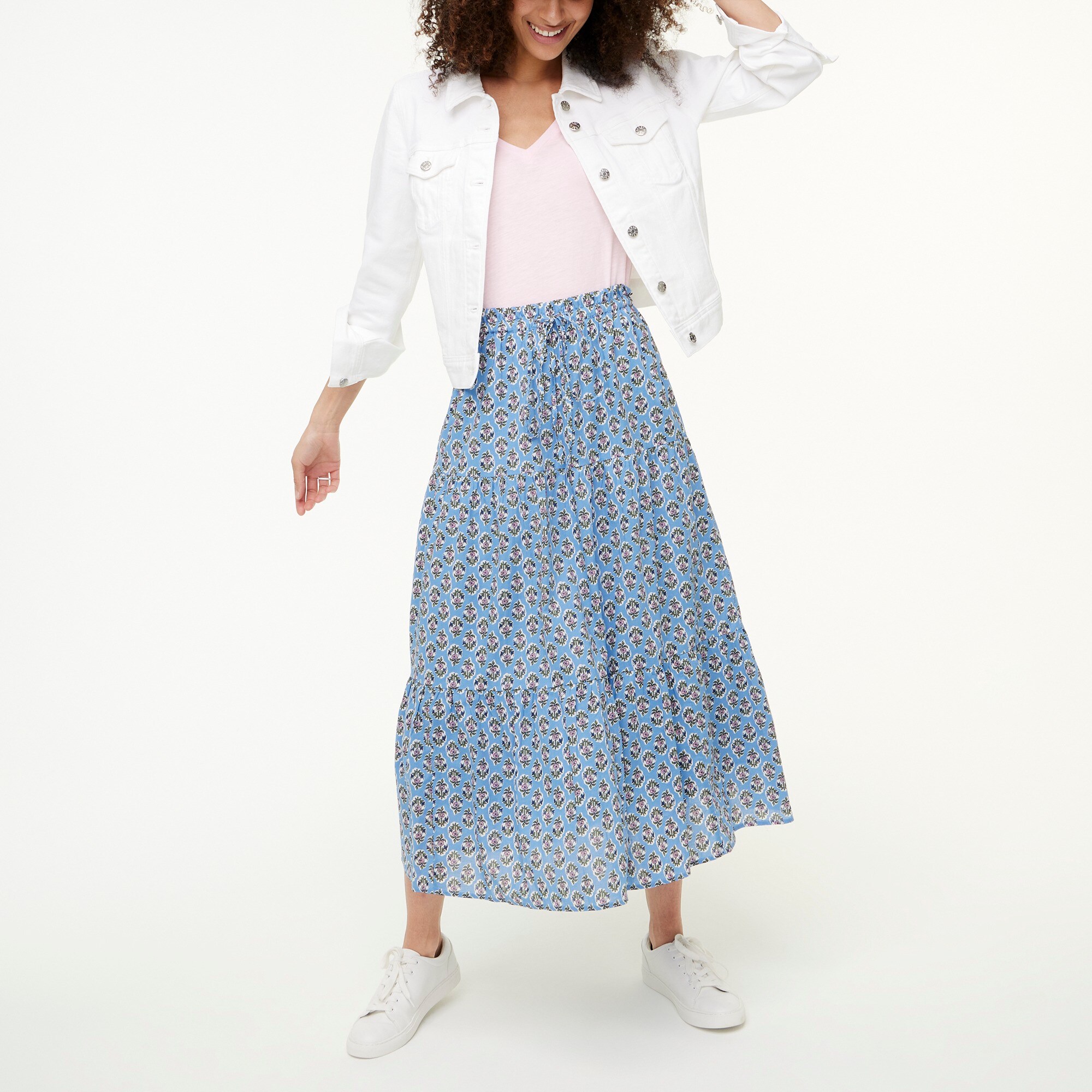 Tiered paper-bag skirt
