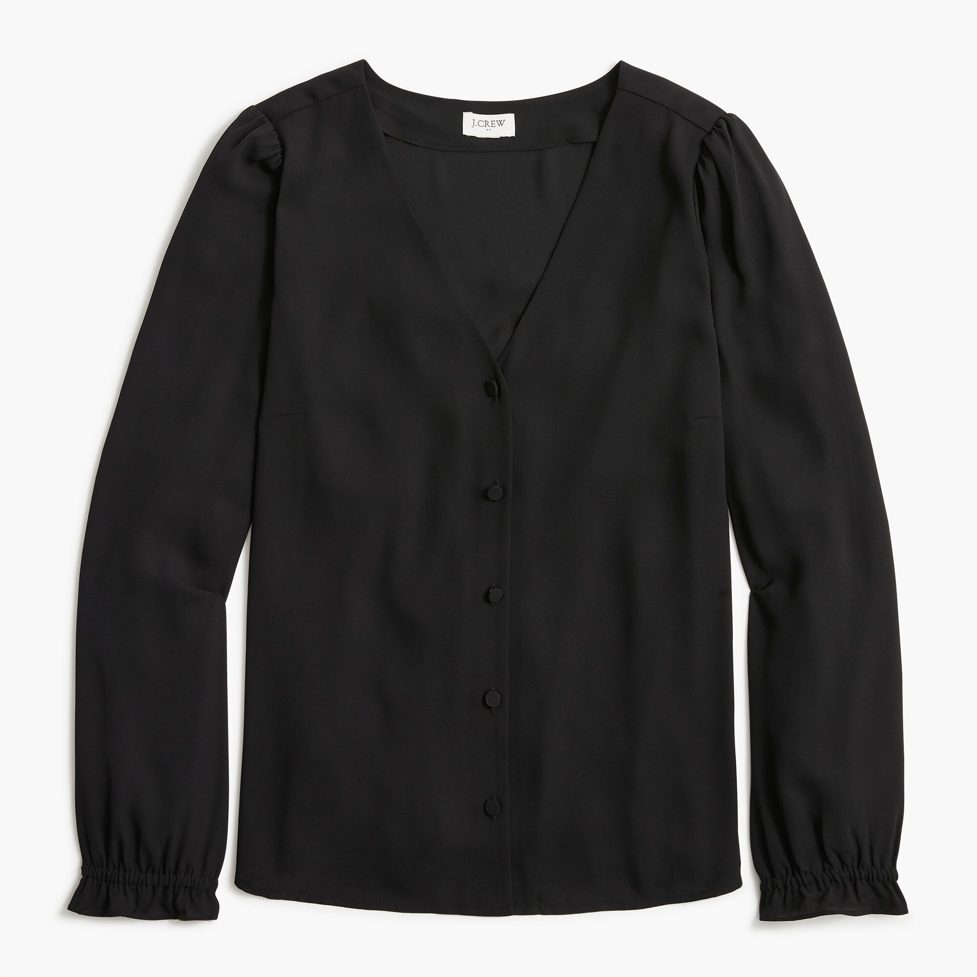 V-neck button-front shirt