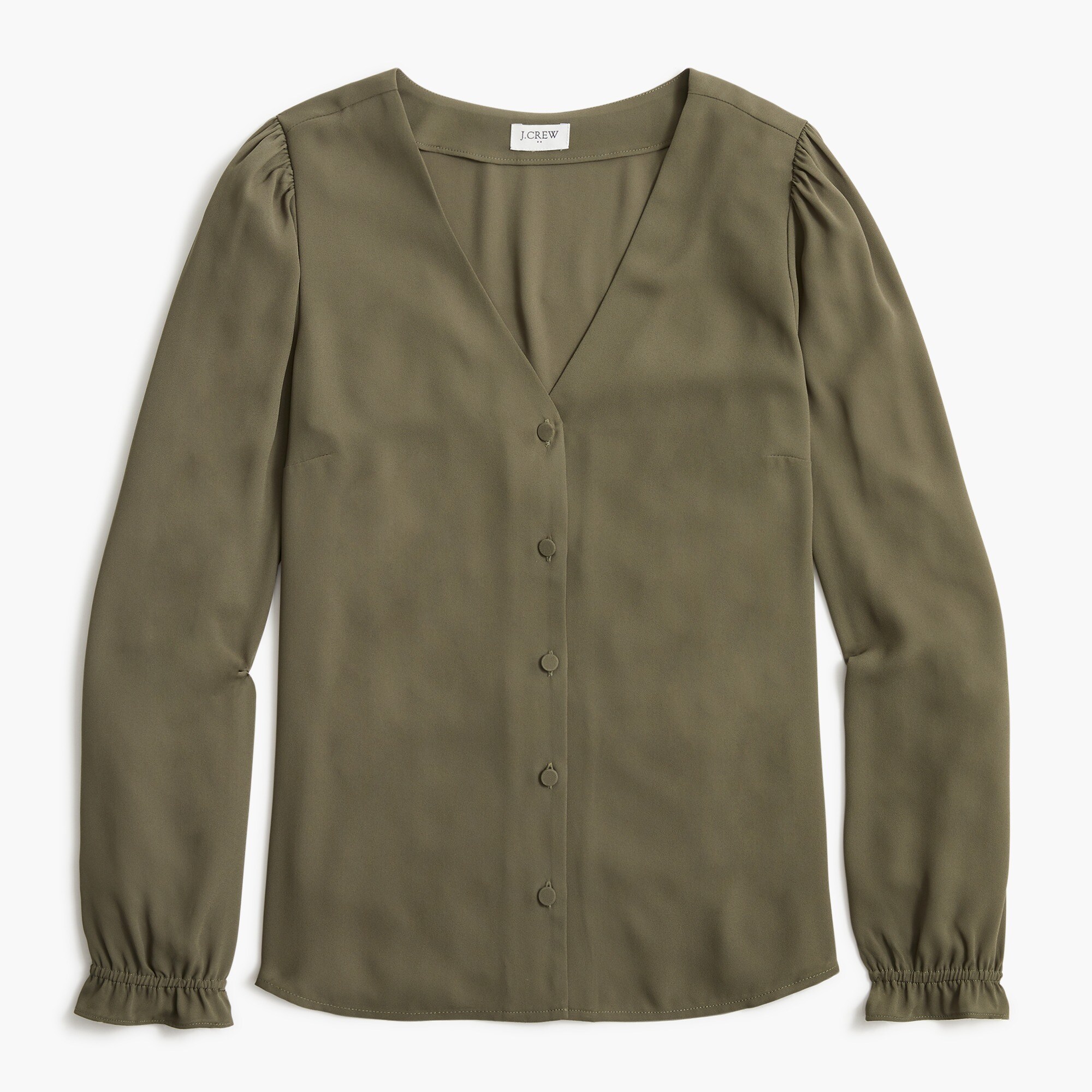 V-neck button-front shirt