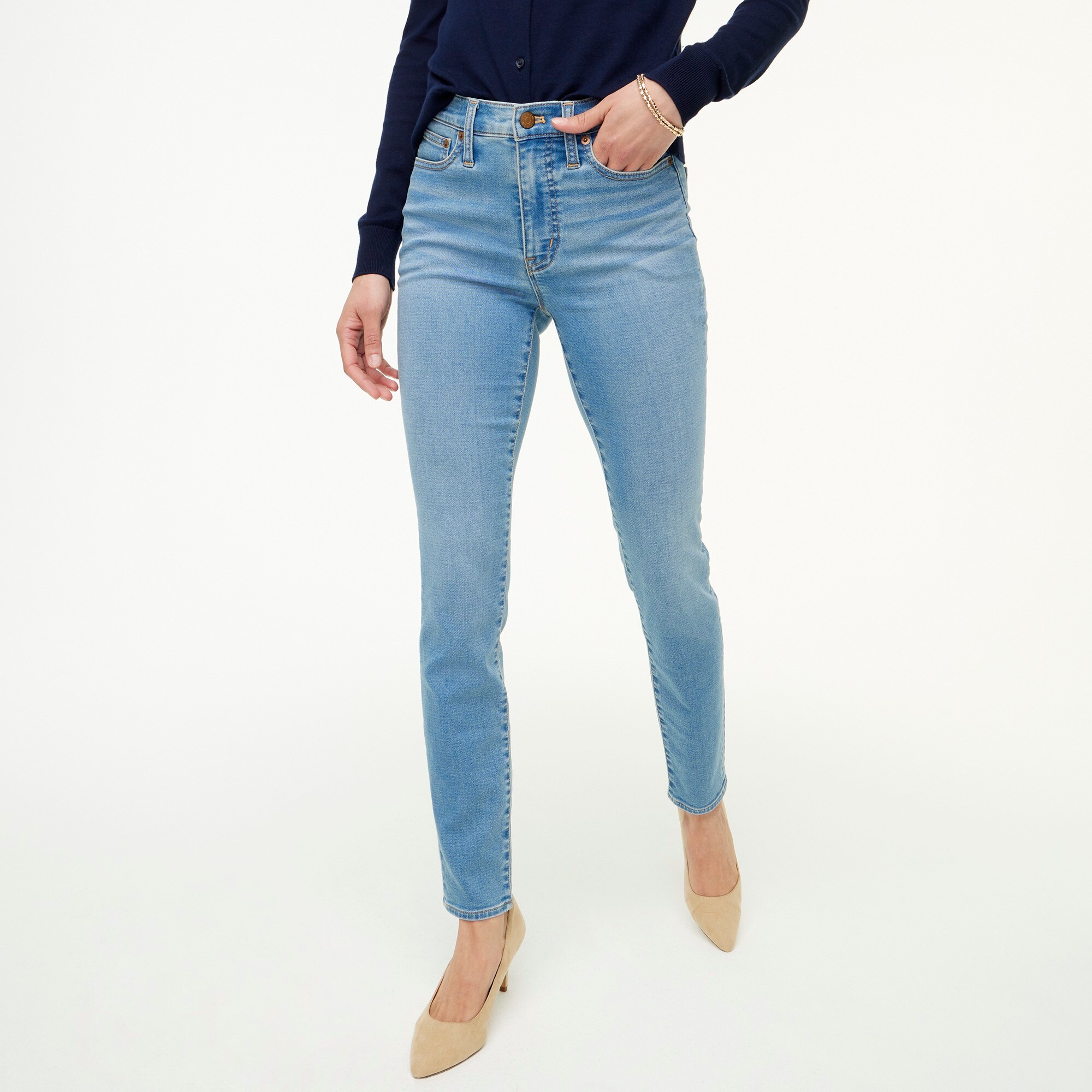 factory: 9&quot; mid-rise skinny jean in signature stretch + for women, right side, view zoomed