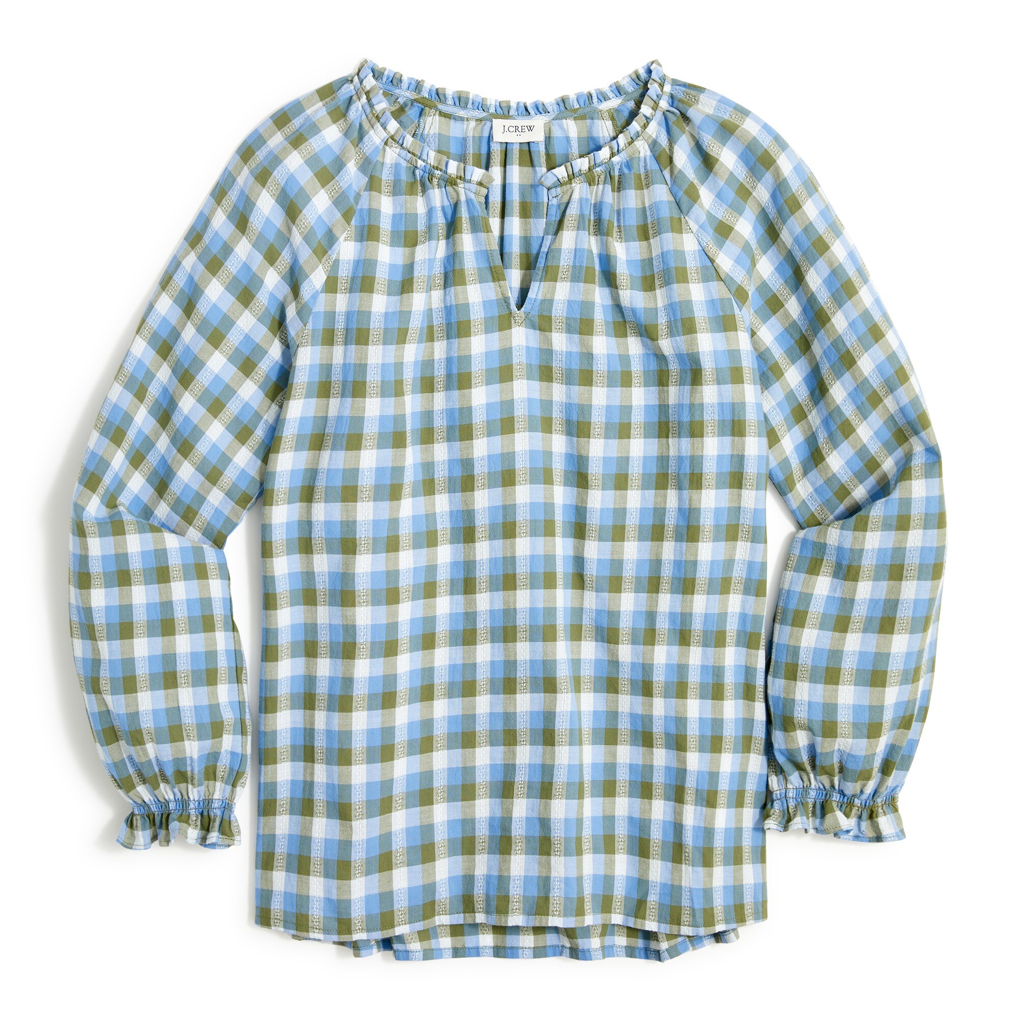 plaid artist top for women