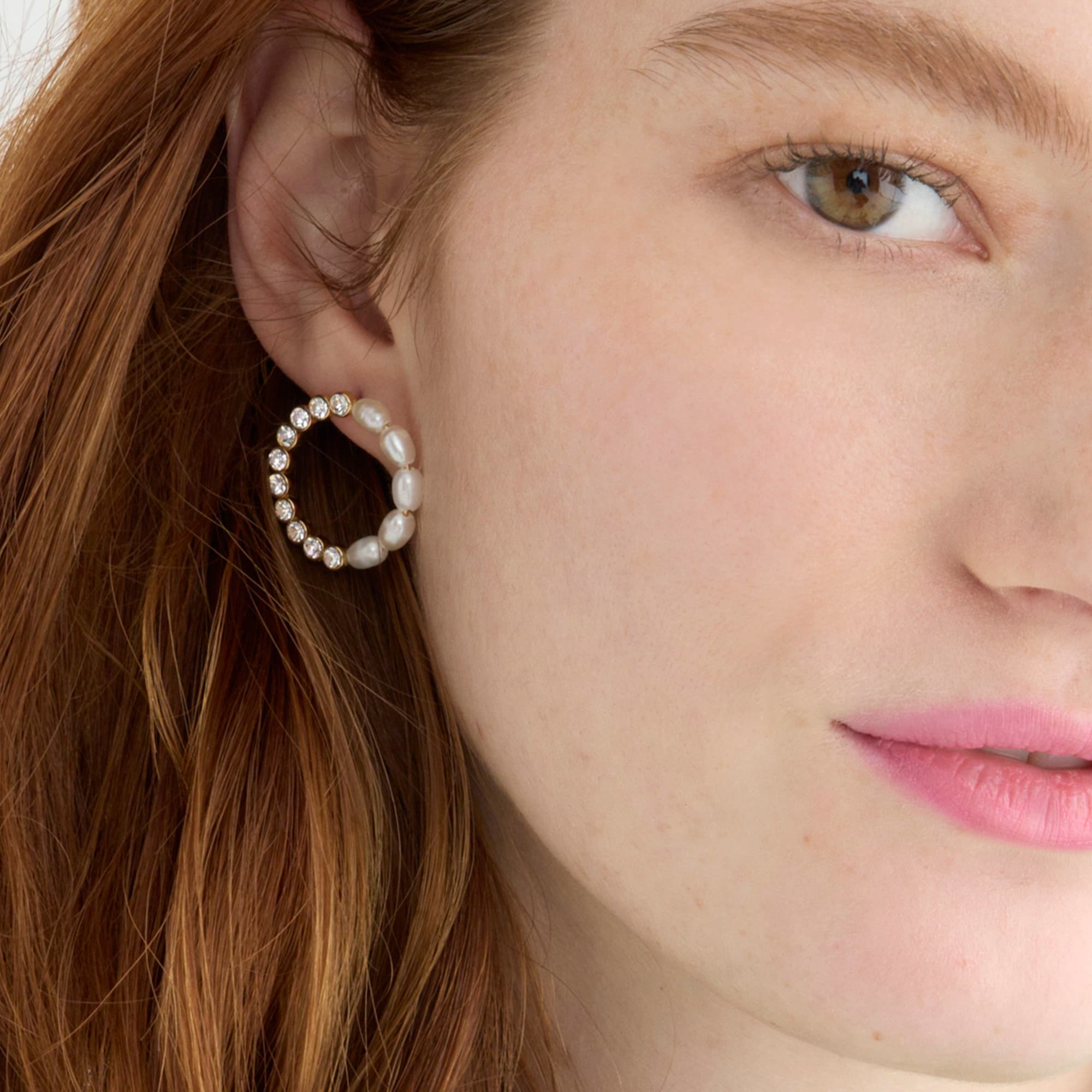 j.crew: circle pearl stud earrings for women