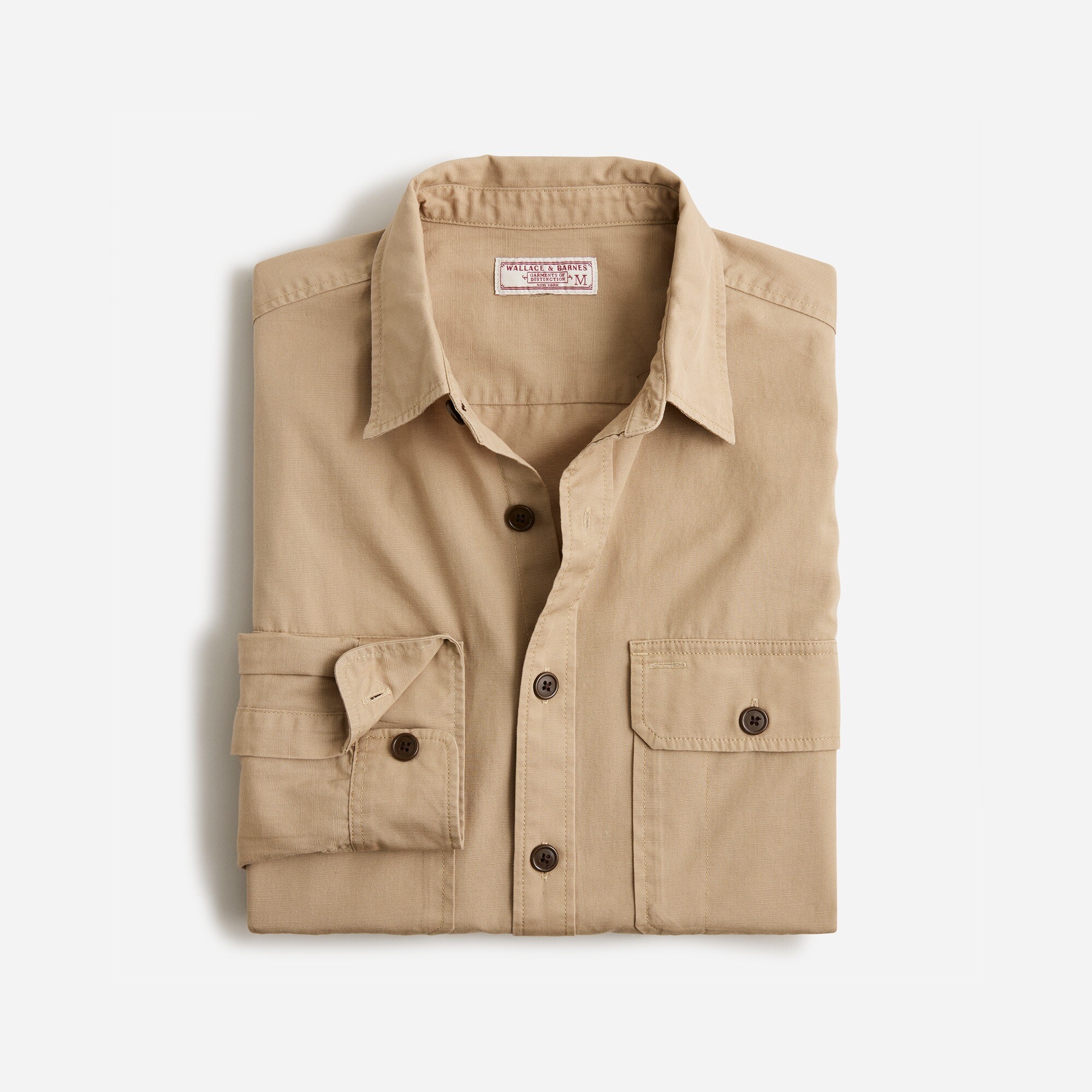 mens Wallace &amp; Barnes slub poplin military shirt
