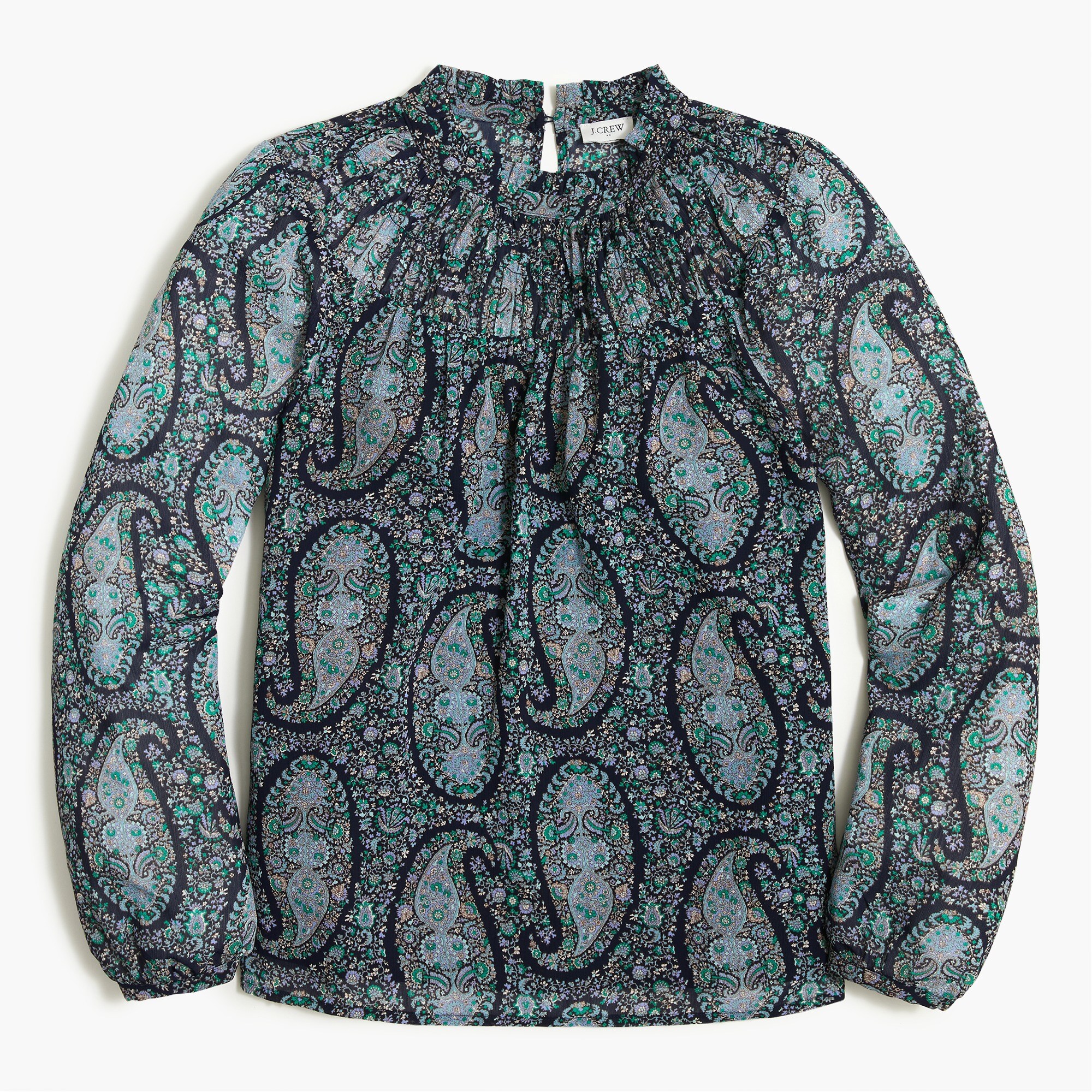 Printed smocked top