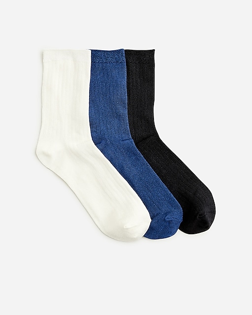 womens Ribbed bootie socks three-pack