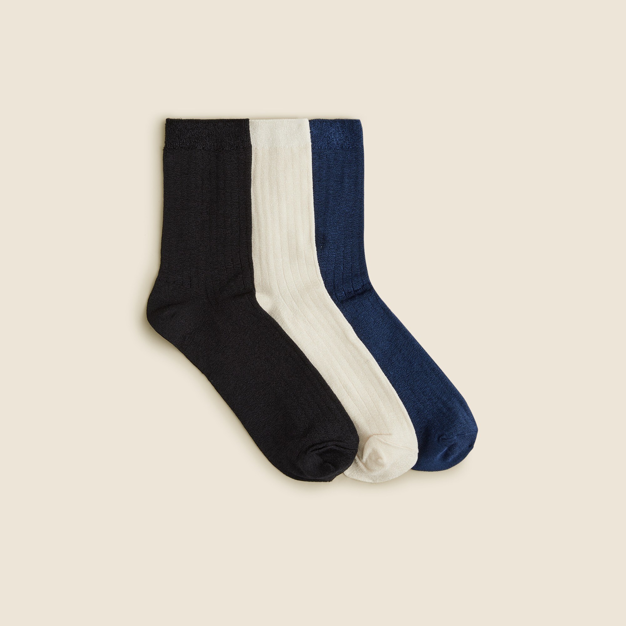 Ribbed bootie socks three-pack